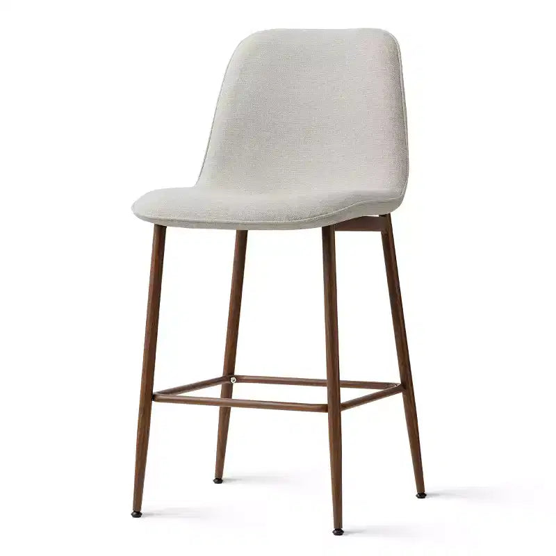 Lot de 3 tabourets de bar hauteur comptoir, tabourets d'îlot de cuisine rembourrés de 65 cm avec pieds en métal, chaises de bar à dossier incurvé pour salle à manger