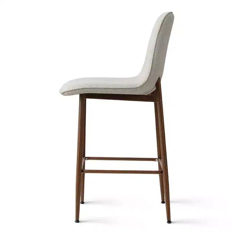 Lot de 3 tabourets de bar hauteur comptoir, tabourets d'îlot de cuisine rembourrés de 65 cm avec pieds en métal, chaises de bar à dossier incurvé pour salle à manger