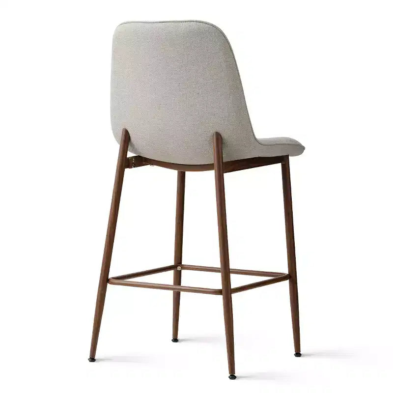 Lot de 3 tabourets de bar hauteur comptoir, tabourets d'îlot de cuisine rembourrés de 65 cm avec pieds en métal, chaises de bar à dossier incurvé pour salle à manger