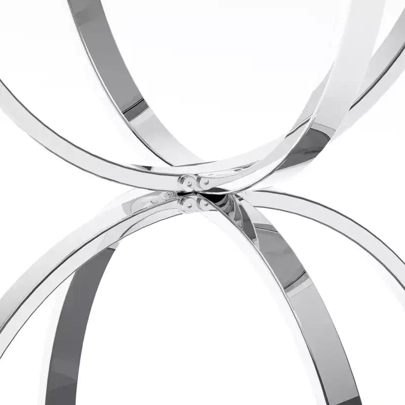 Table d'appoint moderne en verre à 2 niveaux Leda 19,69'', avec cadres en forme d'anneau
