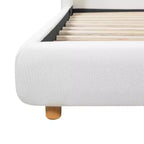 Cadre de lit rembourré en bouclé Sade Modern Wooden avec tête de lit à oreilles extra-large