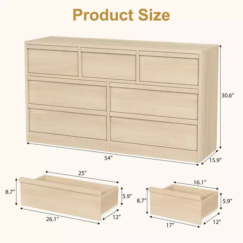 Commode à 3 tiroirs pour chambre à coucher, Armoire de rangement pour vêtements, Organiseur de commode pour placard, salon, couloir, entrée, Rangement vertical, Naturel
