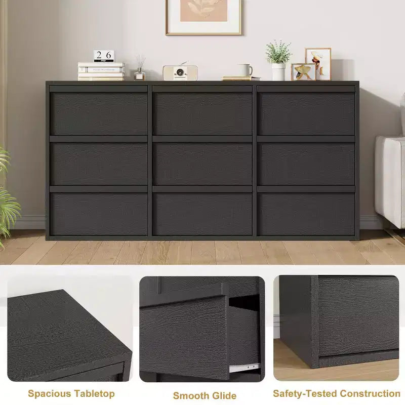 Commode à 3 tiroirs pour chambre à coucher, Armoire de rangement pour vêtements, Organiseur de commode pour placard, salon, couloir, entrée, Rangement vertical, Naturel
