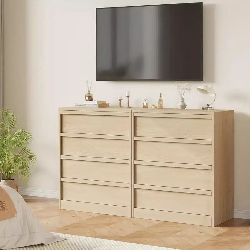 Commode à 3 tiroirs pour chambre à coucher, Armoire de rangement pour vêtements, Organiseur de commode pour placard, salon, couloir, entrée, Rangement vertical, Naturel
