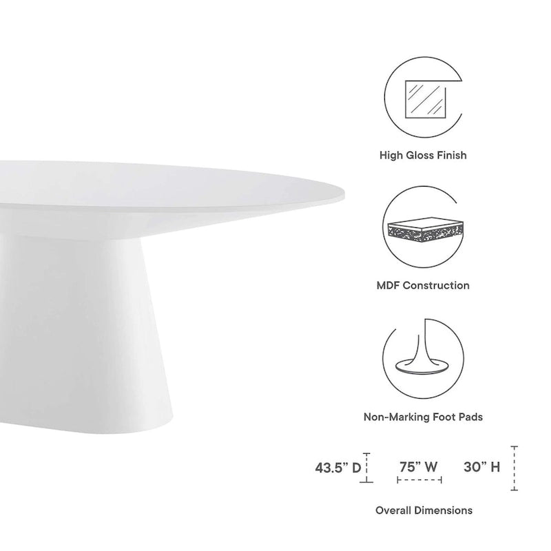 Fournir une table de salle à manger ovale 75