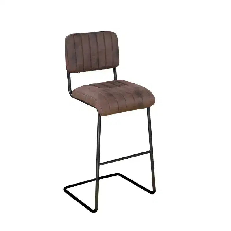 Lot de 2 tabourets de bar hauteur comptoir Damien, bruns