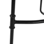 Tabouret de bar 61 cm, hauteur comptoir, sans dossier, assise de selle en manguier blanchi, base en métal noir, blanc/noir