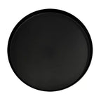 Table d'appoint latérale de 22 po Vintage Base colonne élégante Plateau rond Plateau finition noir mat