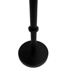 Table d'appoint latérale de 22 po Vintage Base colonne élégante Plateau rond Plateau finition noir mat