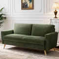 Canapé deux places Mid-Century Modern en velours côtelé de 68 po avec coussin à ressorts