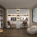 Bureau de jeu et de travail moderne spacieux blanc pour deux personnes