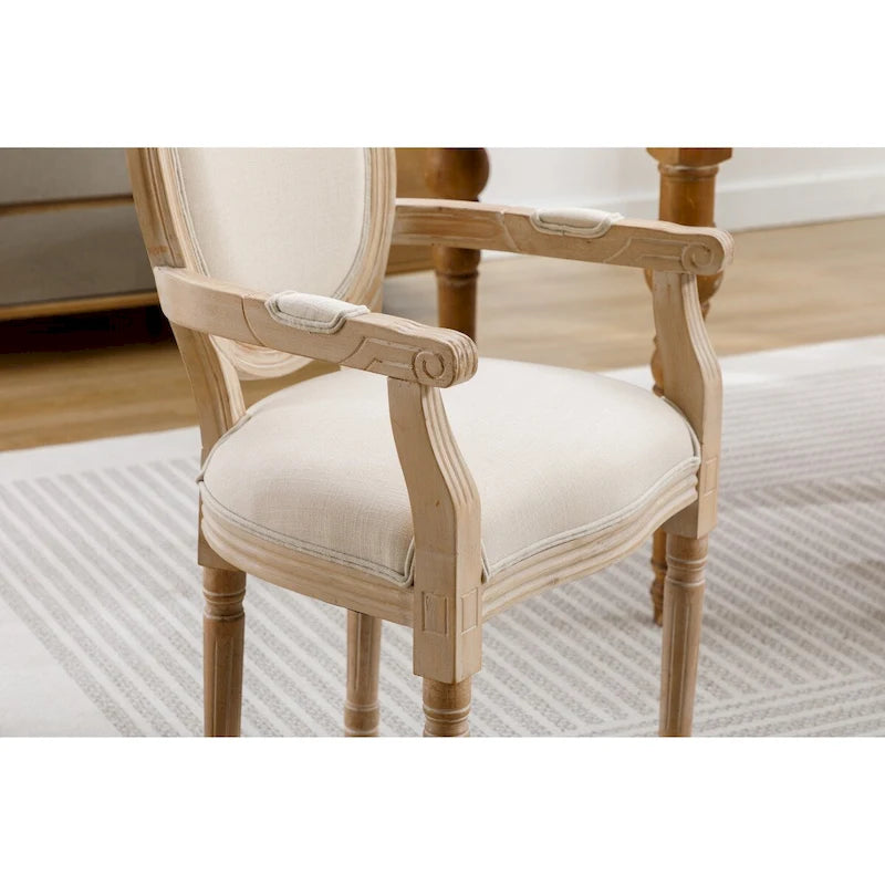 Ensemble de 2 fauteuils de salle à manger en tissu rembourré
