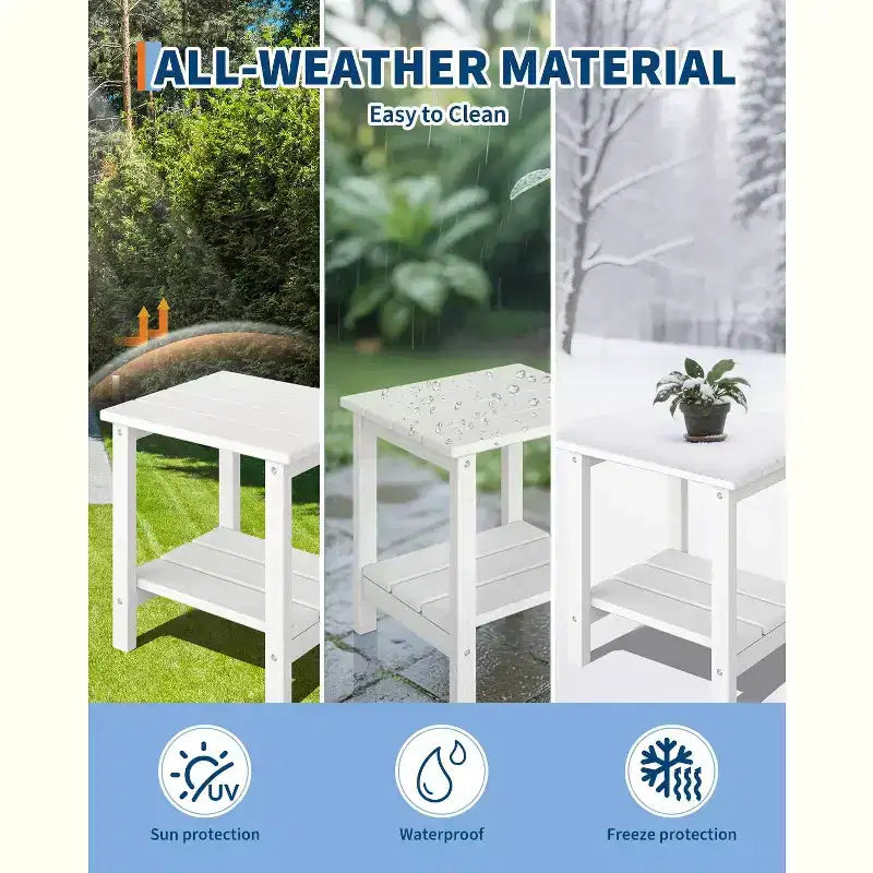 Ensemble de 4 chaises Adirondack pliantes avec 2 tables d'appoint, chaises d'extérieur modernes en HDPE pour patio, terrasse, balcon, jardin