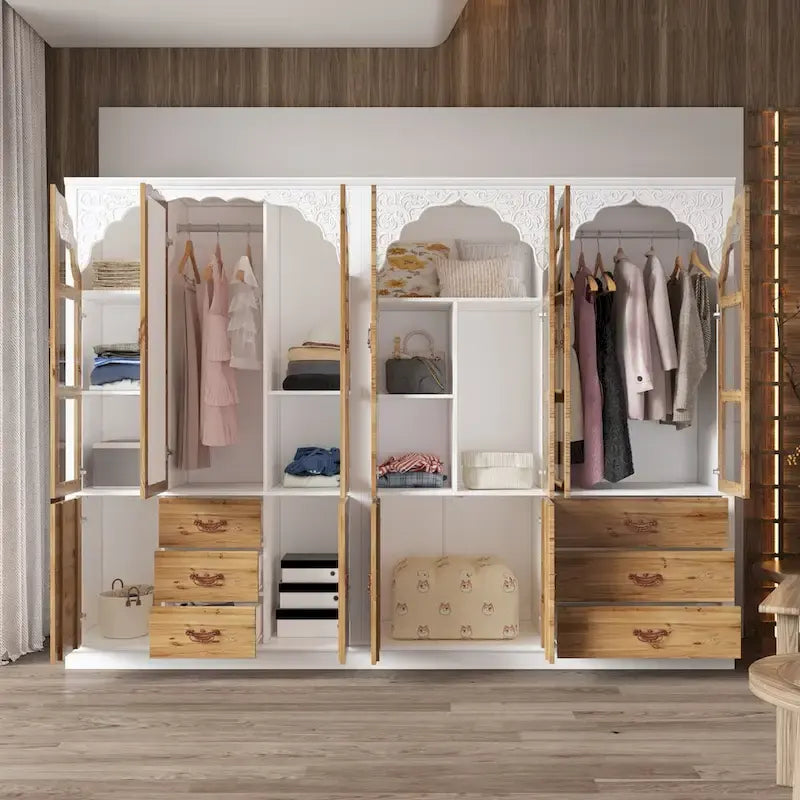 Ensemble de deux armoires Grand Closet d'inspiration vintage avec accents en métal