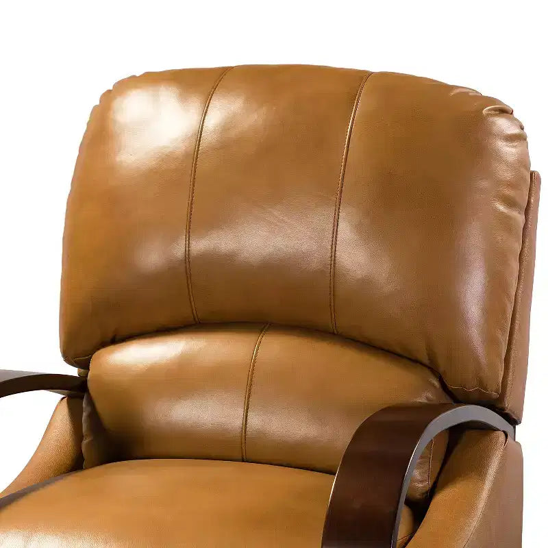Ensemble de 2 fauteuils inclinables manuels en cuir véritable, inclinaison à 159°