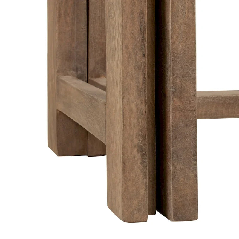 Banc extensible East at Main en bois de manguier massif naturel