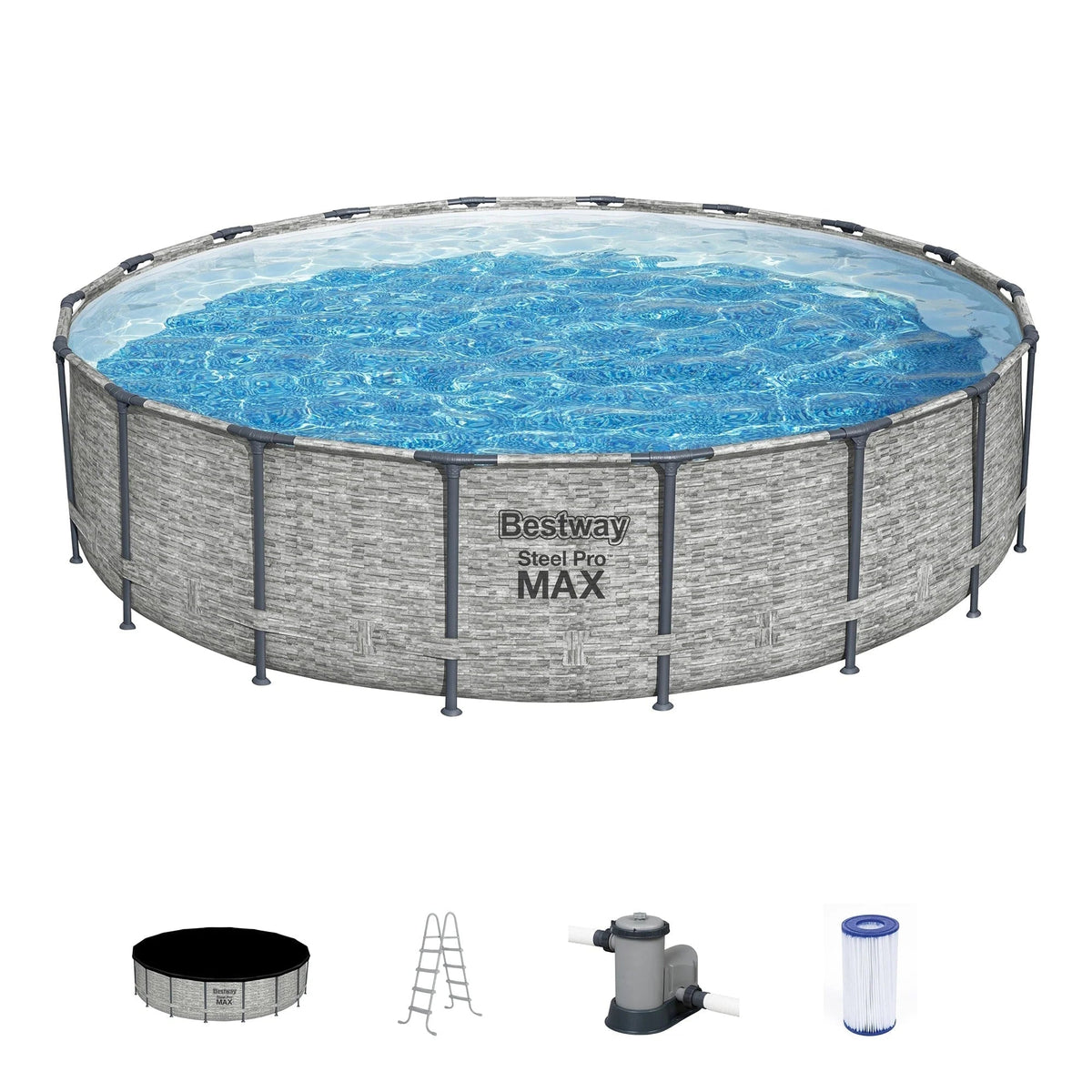 Piscine hors sol ronde Bestway Steel Pro MAX avec pompe et bâche