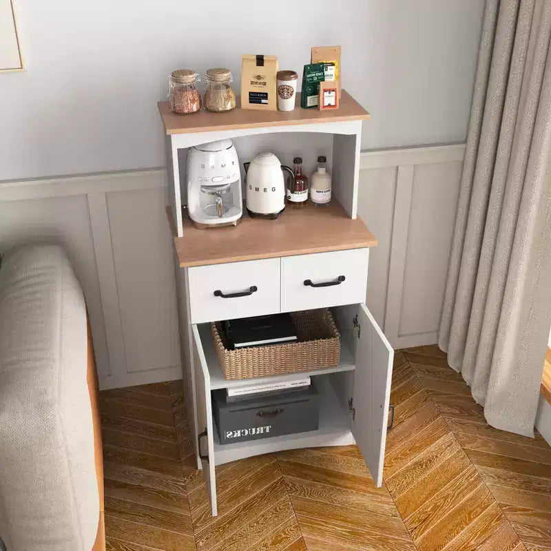 sumyeg Meuble de Rangement de Cuisine en Bois avec Tiroir et Étagère pour Micro-ondes