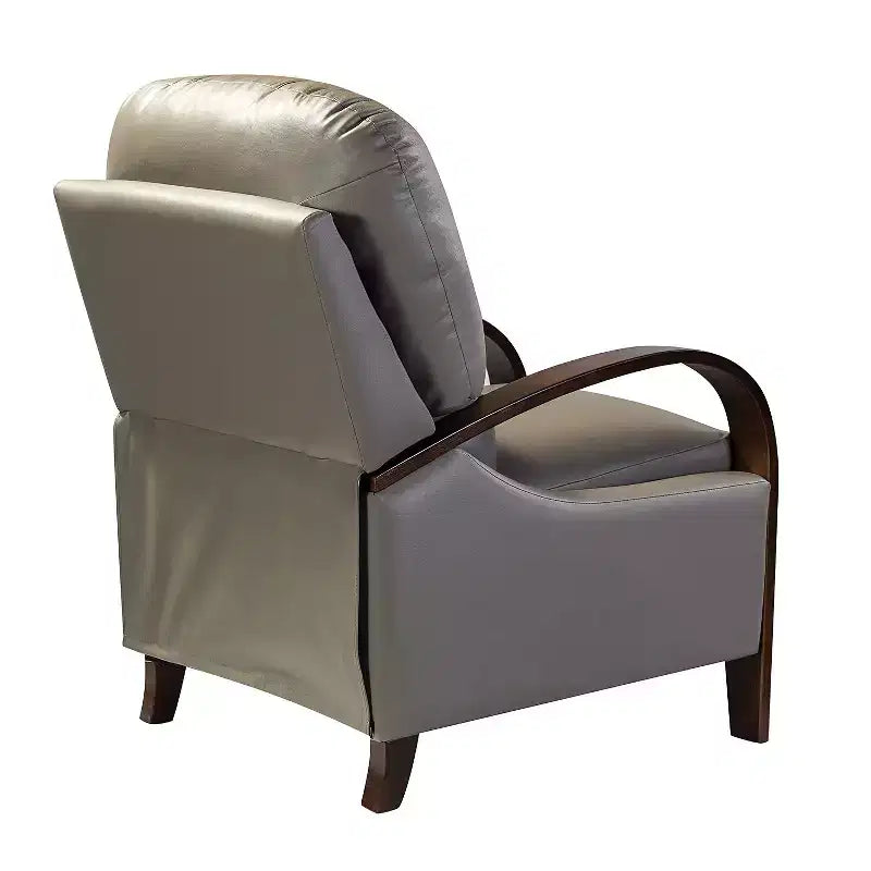 Ensemble de 2 fauteuils inclinables manuels en cuir véritable, inclinaison à 159°