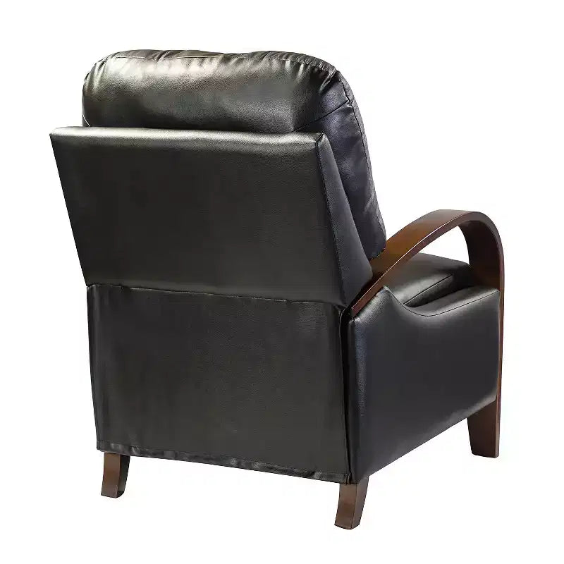 Ensemble de 2 fauteuils inclinables manuels en cuir véritable, inclinaison à 159°