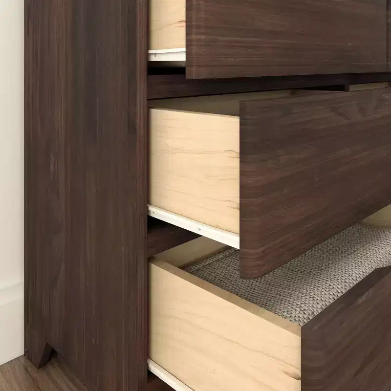 Commode de ferme en bois massif à 6 tiroirs