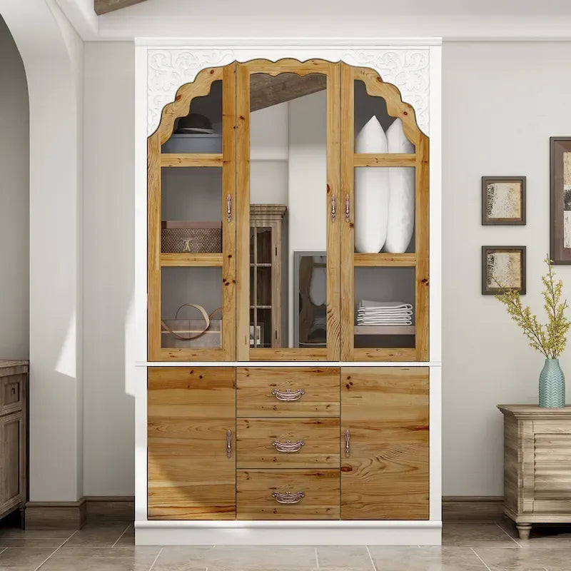 Ensemble de deux armoires Grand Closet d'inspiration vintage avec accents en métal