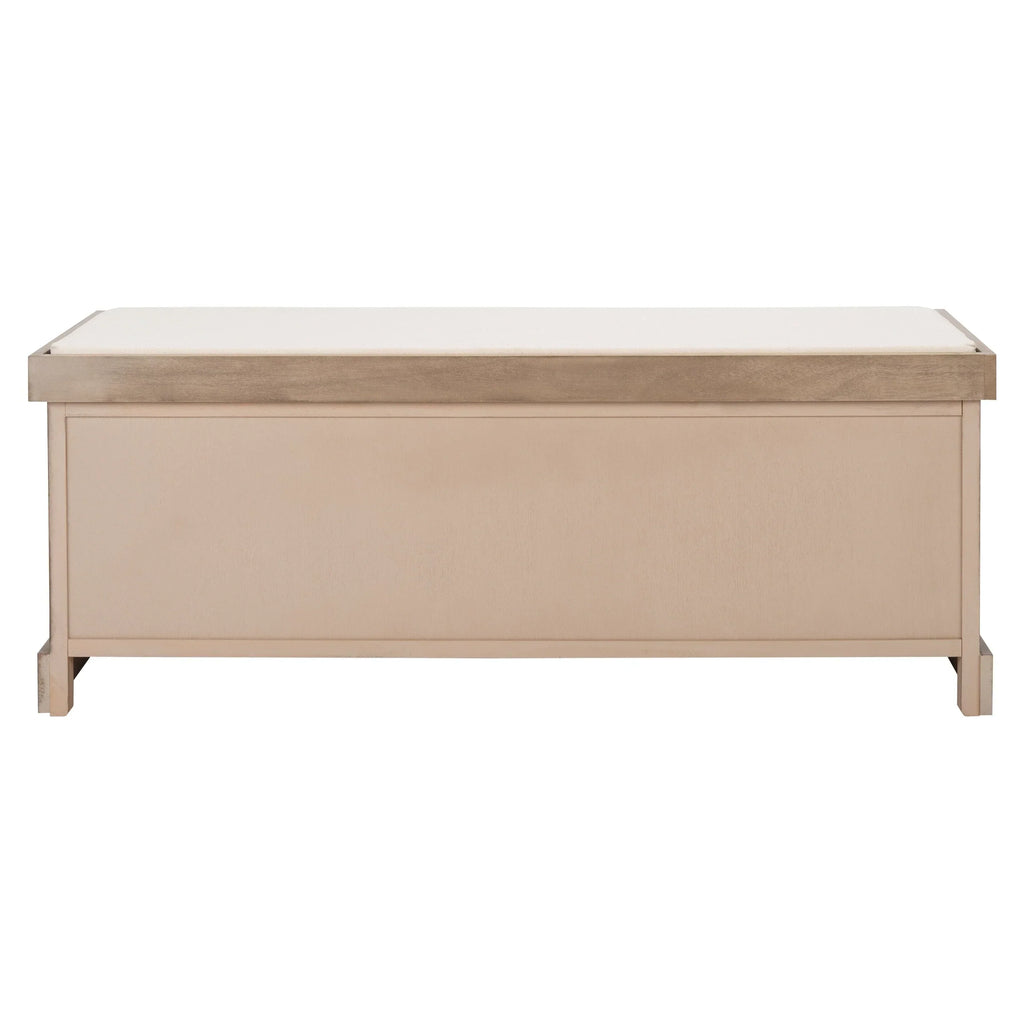 Banc de rangement SAFAVIEH Fiorello avec coussin et 3 tiroirs - 47,3 L x 15 P x 19 H - 47 L x 15 P x 19 H