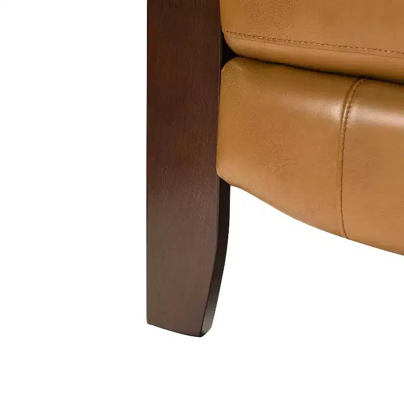 Ensemble de 2 fauteuils inclinables manuels en cuir véritable, inclinaison à 159°
