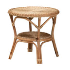 Ensemble de salon 3 pièces Abbey Moderne Bohème en rotin antique marron naturel
