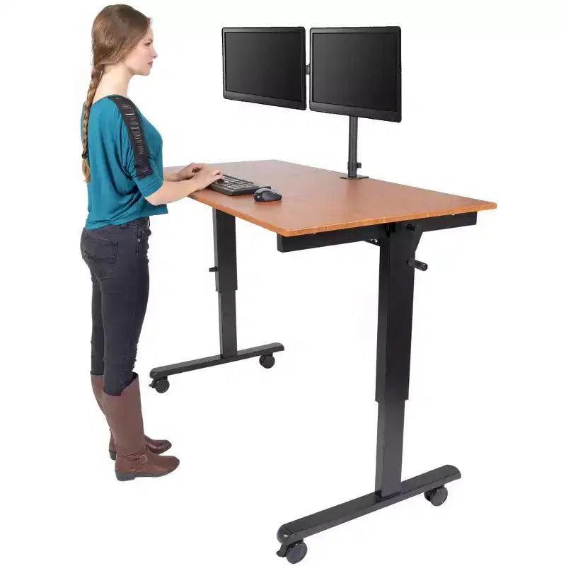 Support de moniteur de bureau/table à bras oscillant entièrement réglable à fixation universelle et à pince
