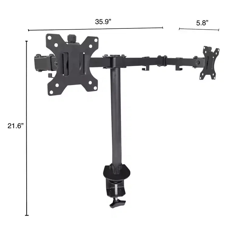 Support de moniteur de bureau/table à bras oscillant entièrement réglable à fixation universelle et à pince