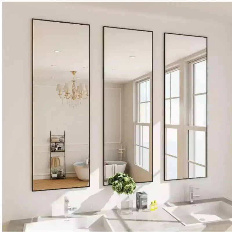 Miroir Mural de Porte 14x48/16x50 Pleine Longueur à Suspendre pour Chambre à Coucher Salle de Bain
