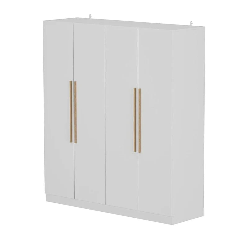 Armoire de rangement moderne sur pied en bois massif avec étagères