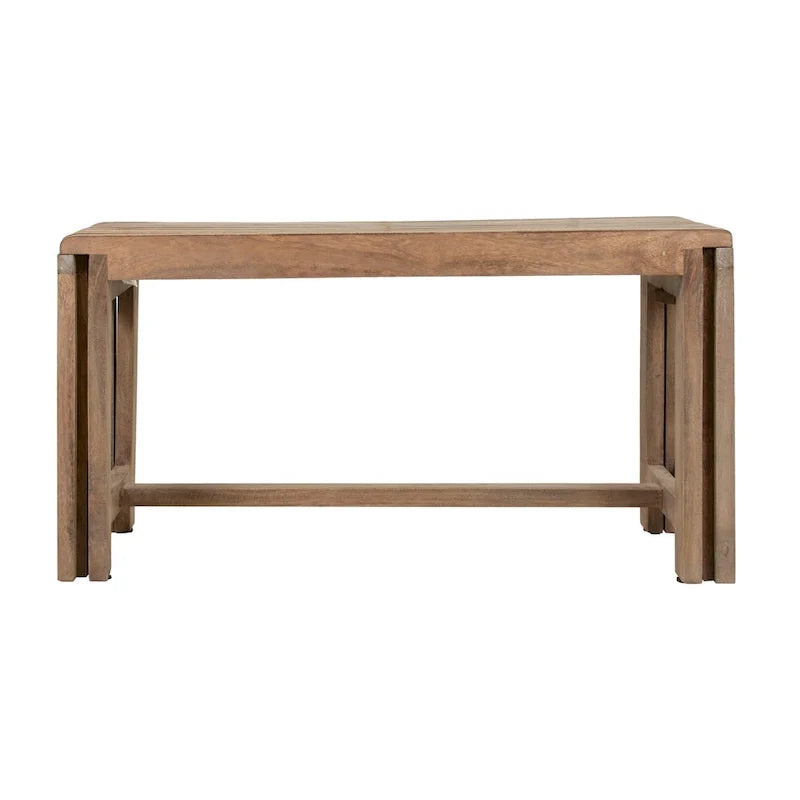Banc extensible East at Main en bois de manguier massif naturel