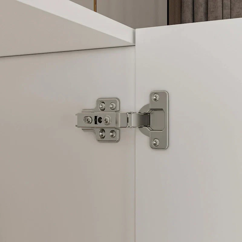 Armoire de rangement moderne sur pied en bois massif avec étagères
