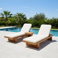 Ensemble de 3 chaises longues de patio Christopher Knight Home Wino en bois d'acacia et rotin avec coussin et table à lattes