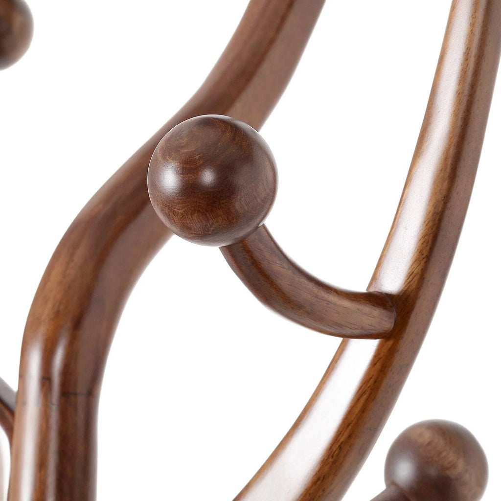 Porte-manteau sur pied en bois d'hévéa forme branche d'arbre avec 8 crochets - 24,5 L x 70,87 H