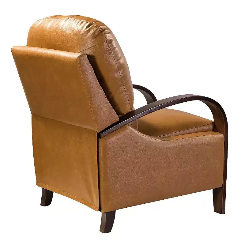 Ensemble de 2 fauteuils inclinables manuels en cuir véritable, inclinaison à 159°