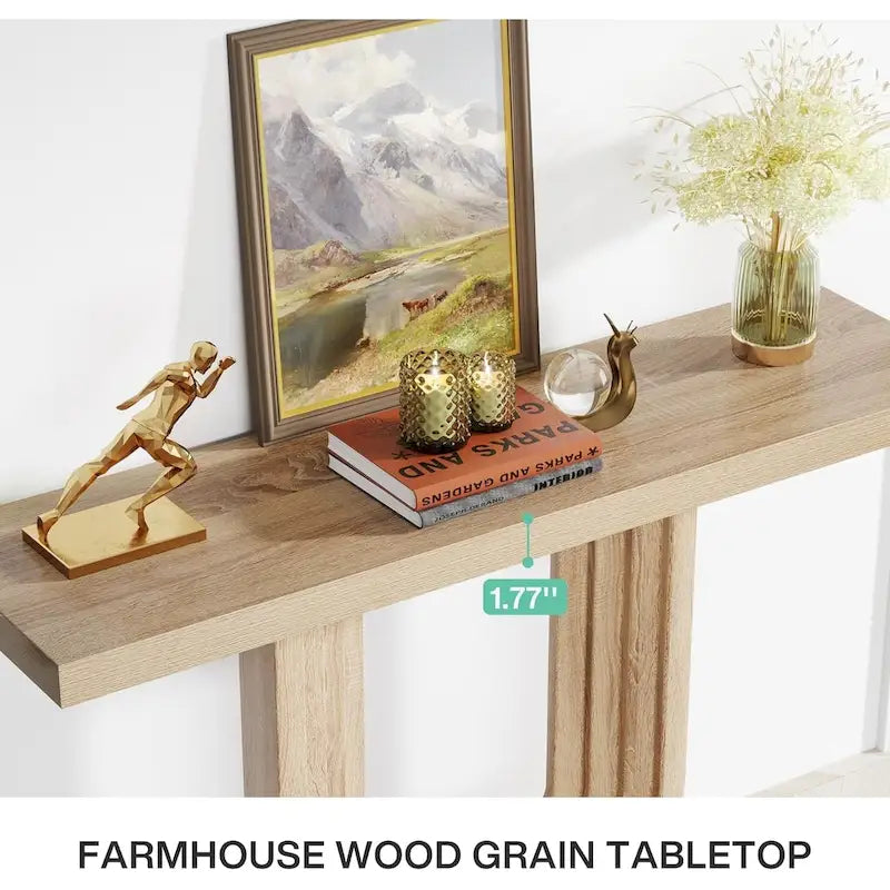 Console d'entrée en bois de 39 pouces avec base géométrique