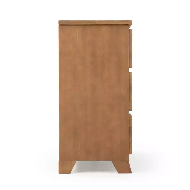 Commode de ferme en bois massif à 6 tiroirs